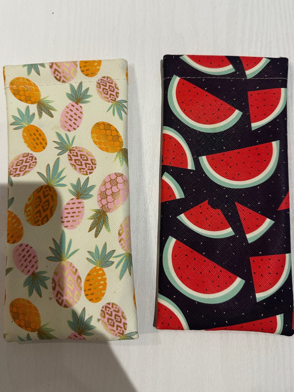 Colorful Watermelon & Pineapple Print Sunglasses Case